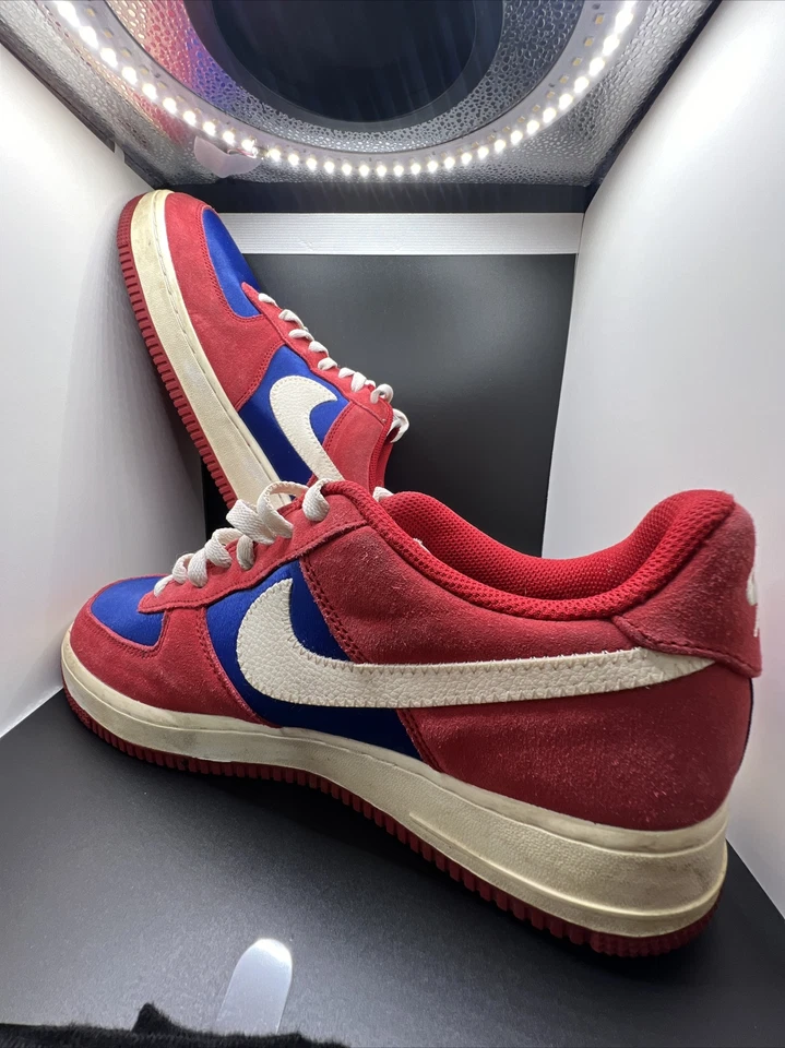 Nike Air Force 1 Low Scissors Men’s Size 9.5 Gym Red Blue Sail 488298-626 - Image 3 of 4