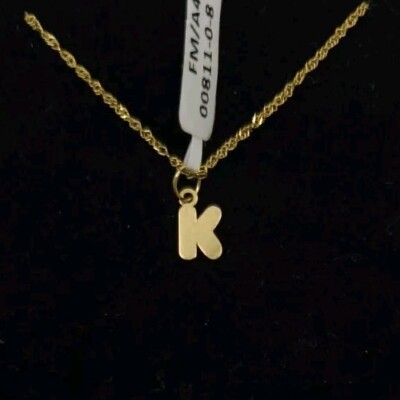 Anhänger Und Kette Gold 18k 750 Mls. Buchstabe K, Mini