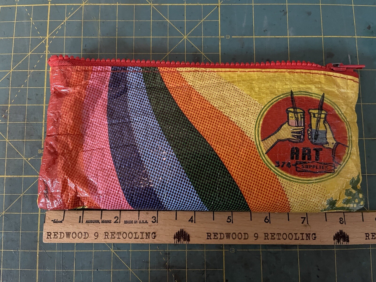 Blue Q Bags Zip Bag Art Supplies Pencil case Postage Stamp Recycle