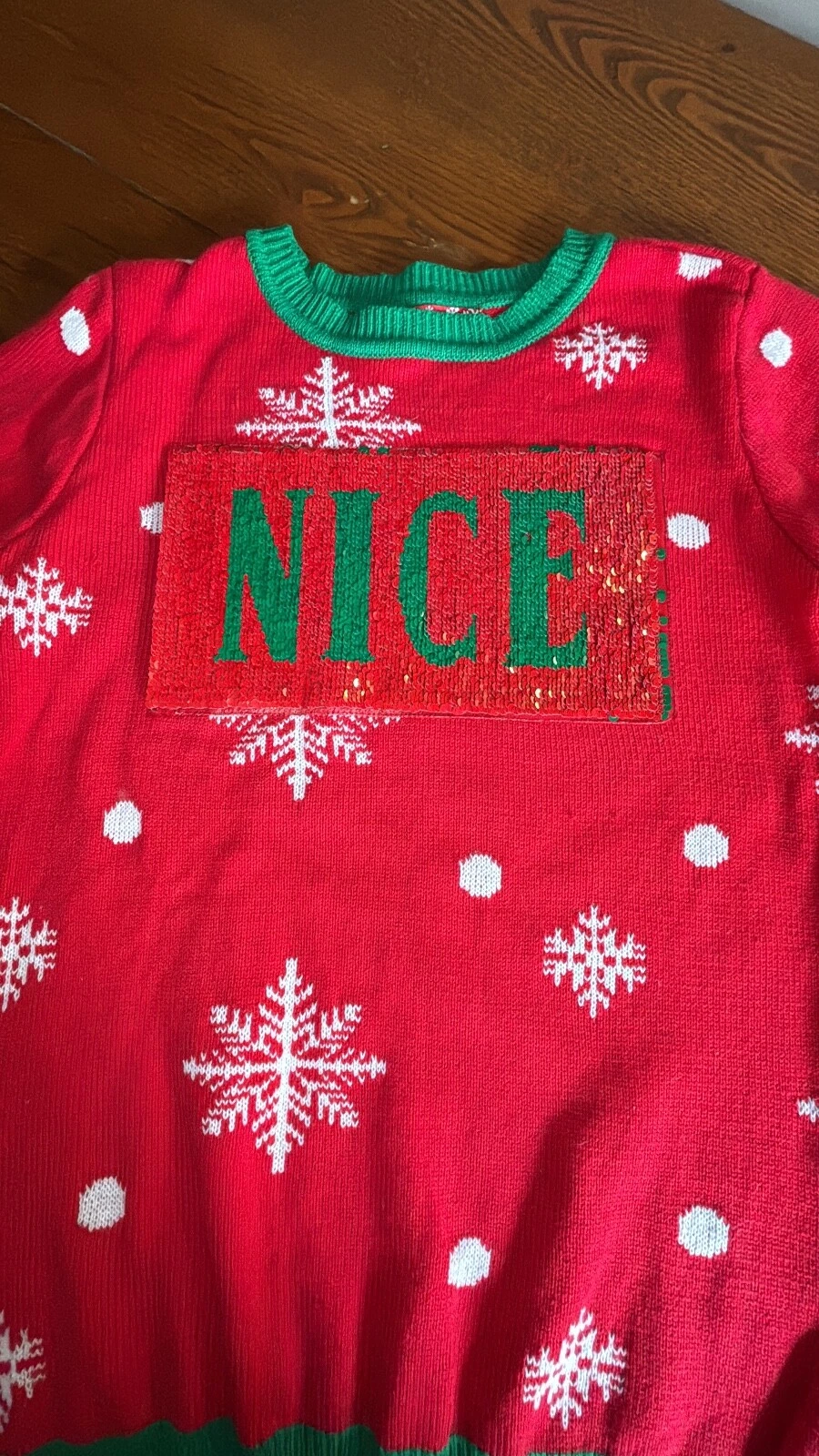 To Be Jolly Christmas Pullover Sweater Naughty Nice Changeable Sweater Medium