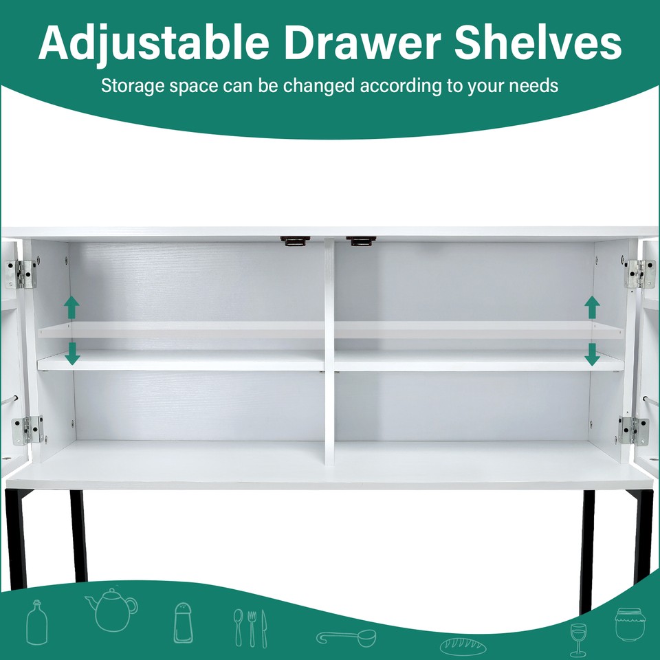 TCHOMENY Kitchen Pantry with Dual Tilt Out Trash