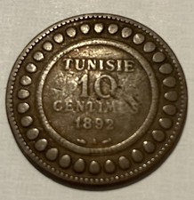 Tunisia 1892 AH 1309 10 Centimes