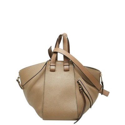Loewe Anagram Hammock Small Handbag Shoulder Bag Beige Leather Used