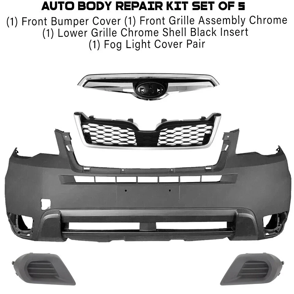 Kit de montaje de cubierta y rejilla de parachoques delantero para Subaru Forester 2014-2016 Foto 2 de 4