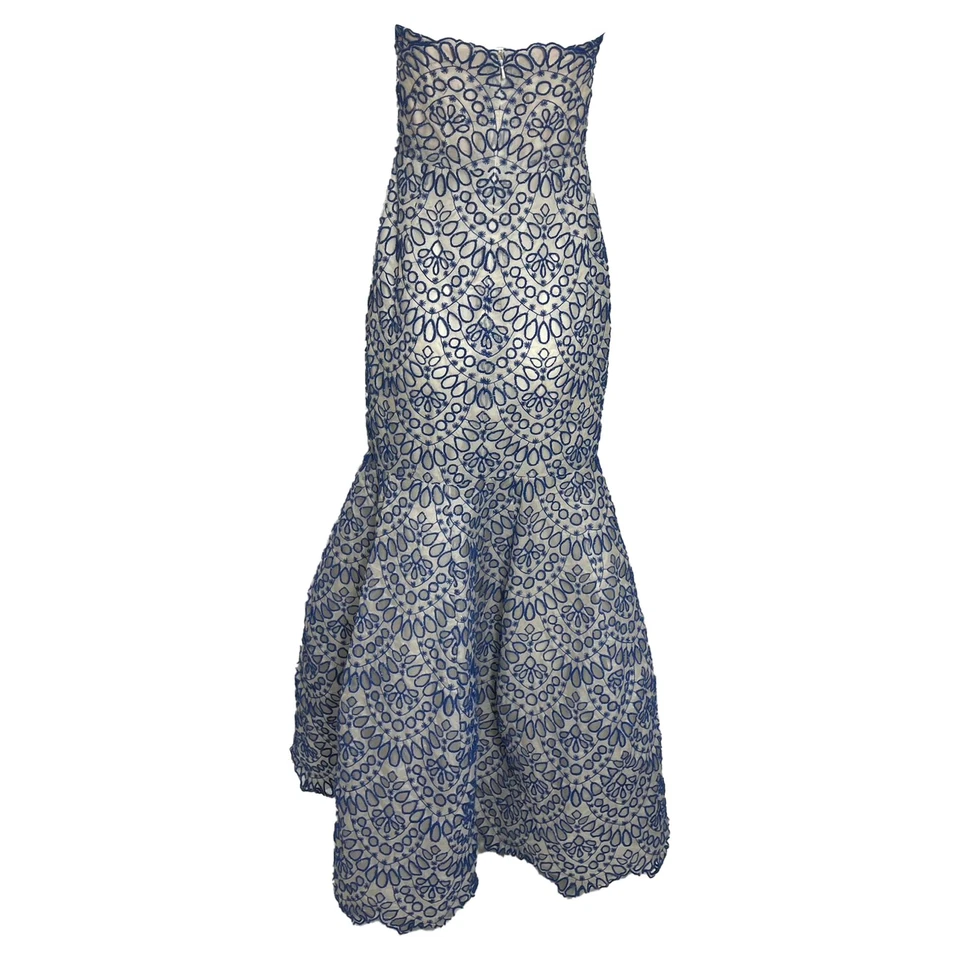 Vestido sem alças Oscar De La Renta Couture em seda azul feminino azul claro tamanho 10 - Imagem 3 de 4