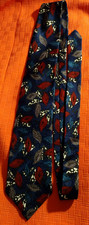 Executive Silks Men's Blue 100% Silk Italy Geometric Made in USA Tie 57 X 4"