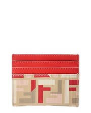 Fendi Ff Roma Leather Card Case Women's Red