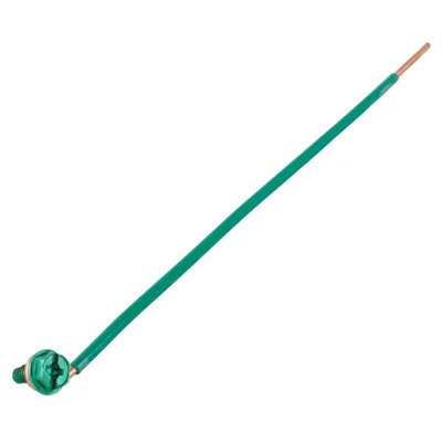 12 AWG Solid Grounding Pigtails with Screws in Green (50-Pack)