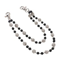Ceramic Beads Wallet Pants Waist Chain Shiny Hip Hop Disco Rhinestone Beads P...