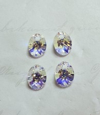 Swarovski 6028 8mm Mini Oval Pendant Charm Crystal AB 4pcs 