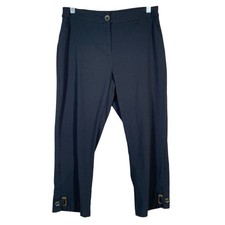 JM Collection Black Stretch Cropped Capri Pants Size 8 Office Casual Trouser