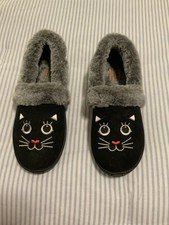 Bobs Ladies Black Cat Slippers Size 8