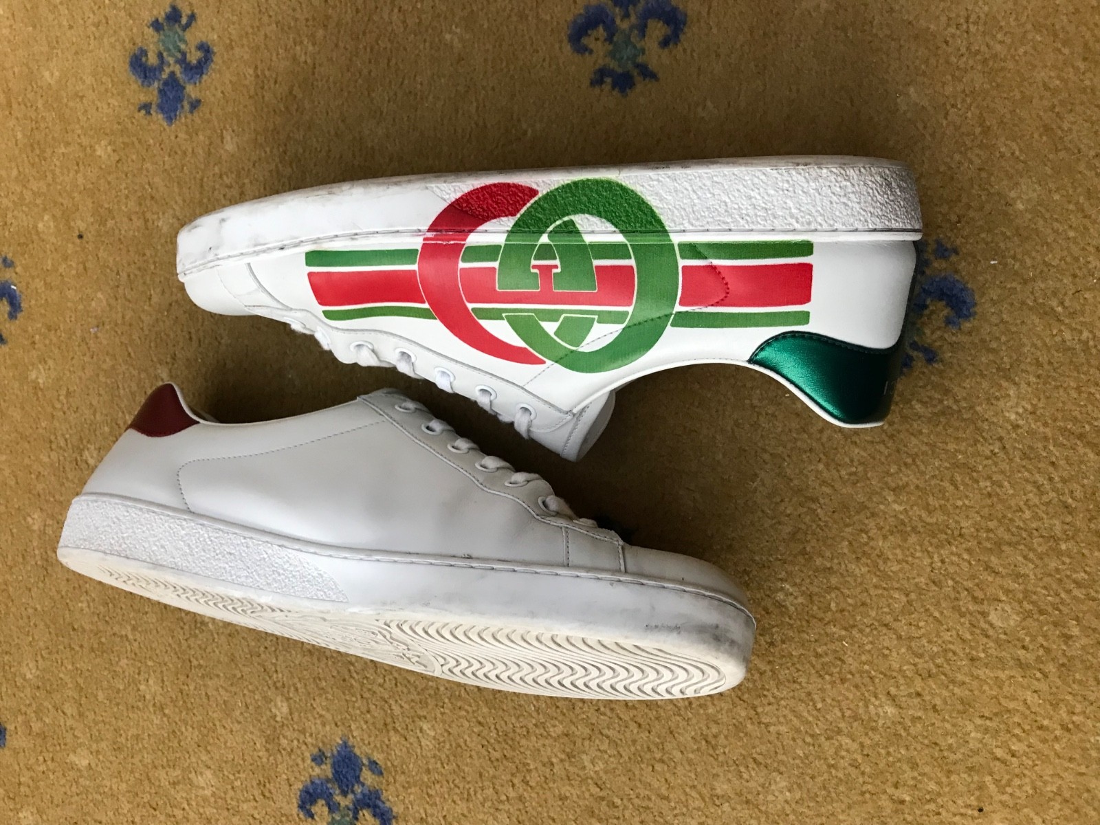 Gucci Trainers Sneaker Shoes Ace Interlocking G Green Red Mens UK 11 US 12 EU 45 thumbnail 8