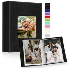 Photo Album 4x6 100 Pockets 2 Packs, Small Mini Capacity Leather Photo Albums...