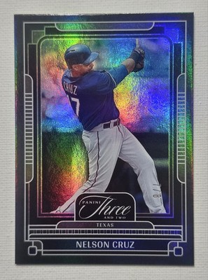 2025 Panini Three And Two Black /8 NELSON CRUZ - TEXAS RANGERS GREAT