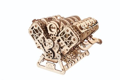 UGEARS V8 Motor Modellbausatz 3D Holzpuzzle Ingenieure Motorbausatz Vatertag DIY