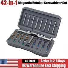 42-in-1 Magnetic Screwdriver DIY Ratchet Screwdriver Set Multi Bit Magnetic US