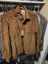 Men's Original Weatherproof Vintage Corduroy Caramel Brown Shirt Jacket Size L