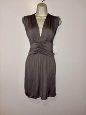 Ella Moss Piperlime Grey Draped V-Neck Dress NWT! L Large