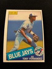 TONY FERNANDEZ ROOKIE 1985 O-PEE-CHEE TORONTO BLUE JAYS RC #48 BASEBALL CARD. rookie card picture