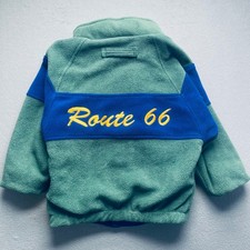 VTG Route 66 boys reversible nylon fleece jacket green blue size 6 colorblock