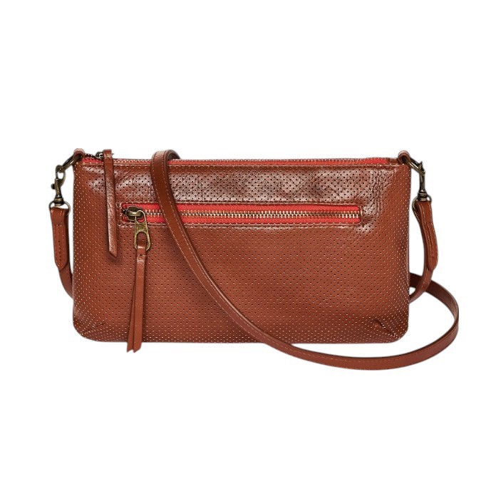 Женская сумка через плечо из универсальной нити коричневого цвета