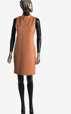 Sharagano Mini Dress Women's Size 4 Orange  Sleeveless Mock Neck Shift Dress