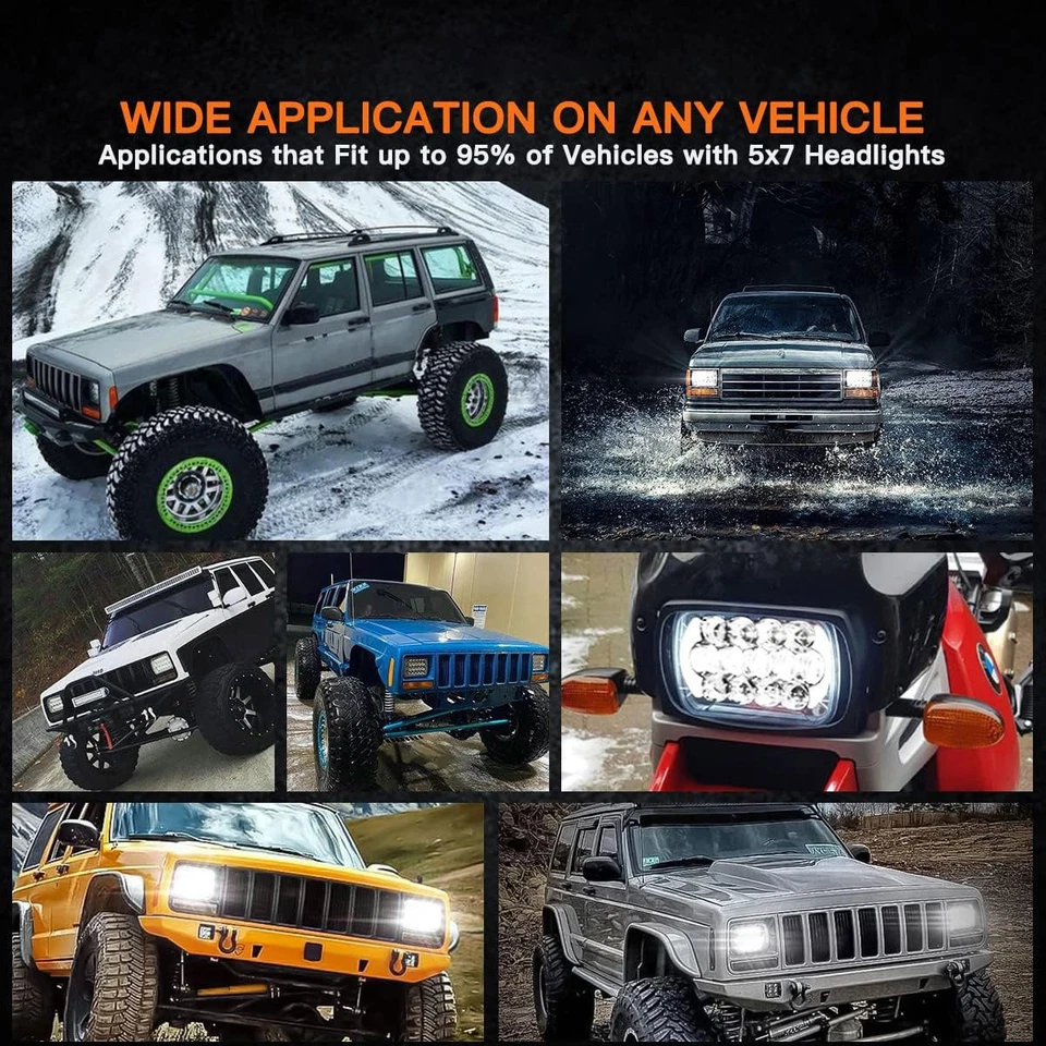 Par de faros LED 5x7" 7x6 pulgadas rectangulares H4 aptos para camioneta Chevy G10 G20 G30 1978-1995 Foto 4 de 4
