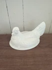 Vintage White Milk Glass Hen On Nest Replacement Lid Only
