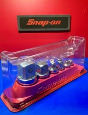 Snap On ALL CHROME 6-Piece Combination Square Drive Adapter Set W/Organizer Tray
