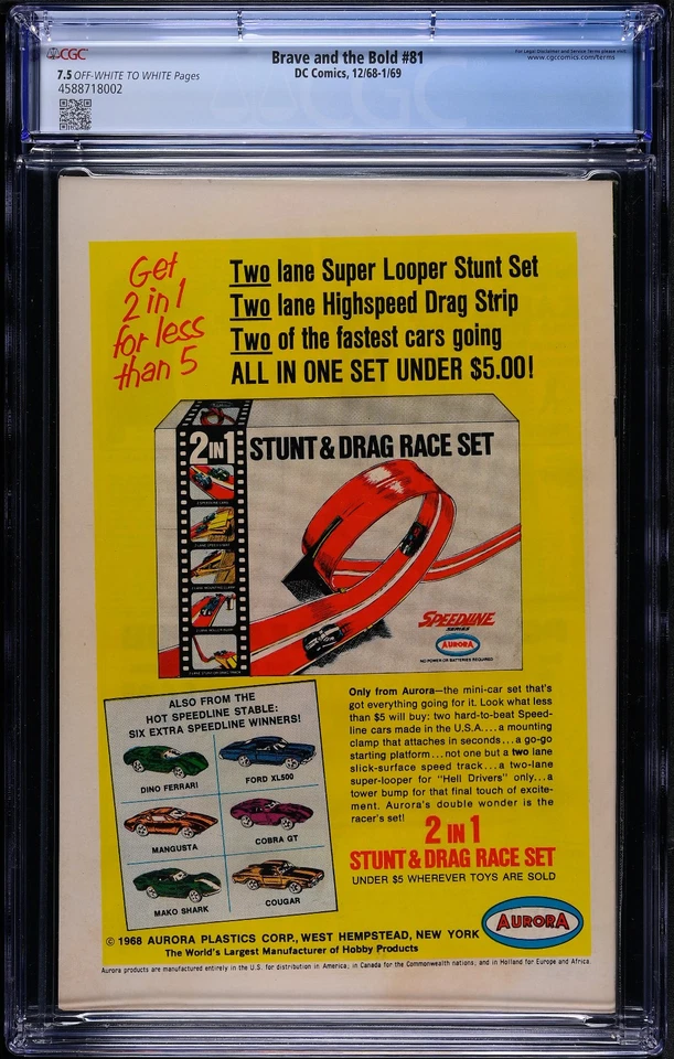 BRAVE AND THE BOLD 81 CGC 7.5 NEAL ADAMS BATMAN THE FLASH BORK FIRST APPEARANCE - Image 2 of 4