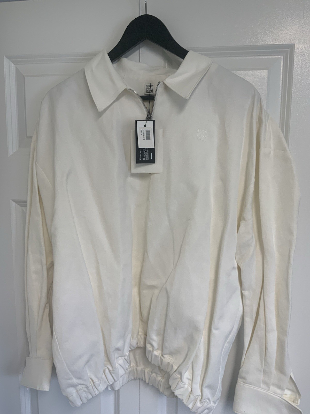 Toteme Women’s Linen Blend Monogram Tracksuit Top Off- White 110 Size 38 New thumbnail 4