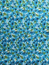 Creative Products Fabric Poppy Passion Fields 78"+ x 42" Blue Green Floral