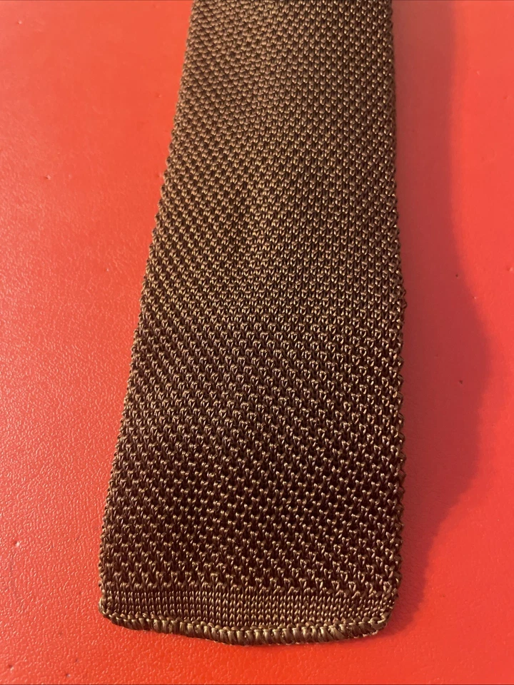 复古 50 年代方形末端紧身领带 Rockabilly VLV 人造丝链缝制字母“J” — 第 2/4 张图片