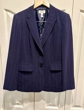 Talbots Women s Blazer Jacket Classic Navy Pinstripe Made In The USA Sz 6