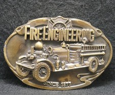 XB17145 VINTAGE 1991 FIRE ENGINEERING FIRETRUCK FIRST RESPONDERS BELT BUCKLE