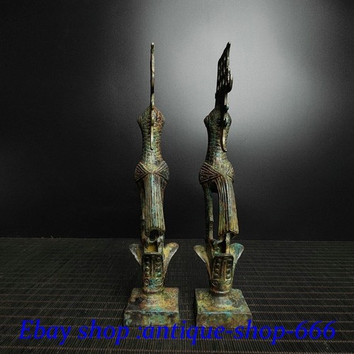 Par de esculturas de bestia Zun loro pénix palacio de artículos de bronce chinos palacio dinastía fénix - Imagen 6 de 9