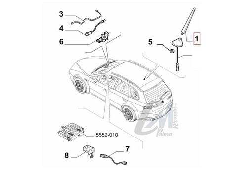 ANTENNA AUTO ORIGINALE ALFA ROMEO JEEP LANCIA FIAT 51890258 STELO 18 cm Ø 6 - Imagen 2 de 5