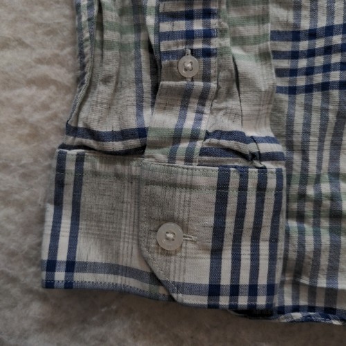 Hart Schaffner Marx Linen Blend Long Sleeve Button Up Shirt Men's XL - Picture 4 of 8
