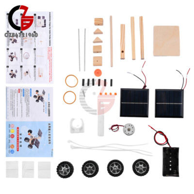 Wooden DIY Solar Remote Control Racing Car Model Student Science Project Kit