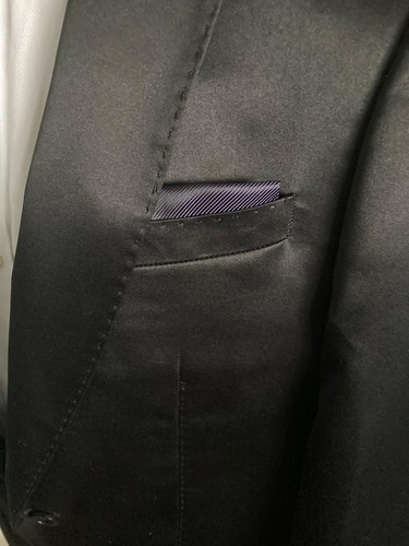 Chaqueta Esmoquin C&A 38" DELGADA Negra Noche Cena Traje 19" PIT TO PIT 29" Wst - Imagen 5 de 10