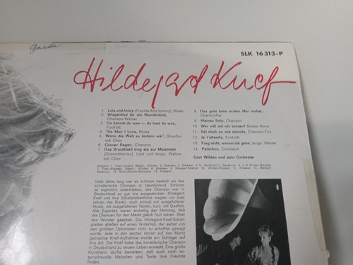 HILDEGARD KNEF Self Titled LP German Pop Chanson Ballad Female Vocal Reissue '67 - Picture 8 of 20