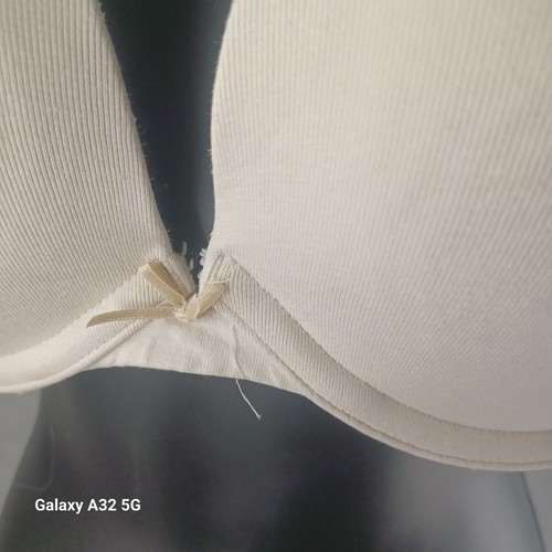 Cacique Beige Cotton Boost Plunge Underwire Bra Lane Bryant 42C - Picture 6 of 12