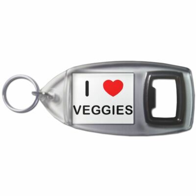 Veggies I Love Herz Flaschenöffner Schlüsselanhänger Kunststoff (97 mm x 47 mm)
