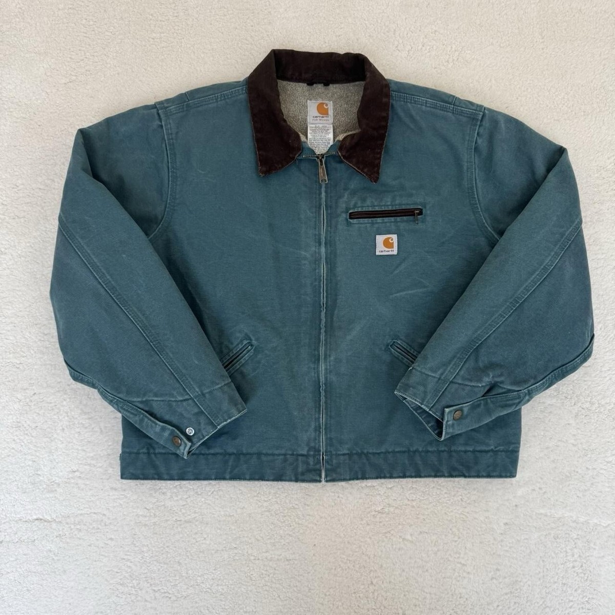 WJ097 DTL Teal Carhartt Sherpa Lined Detroit Jacket Women's WJ097 DTL Teal Carhartt Sherpa Lined Detroit Jacket Women's