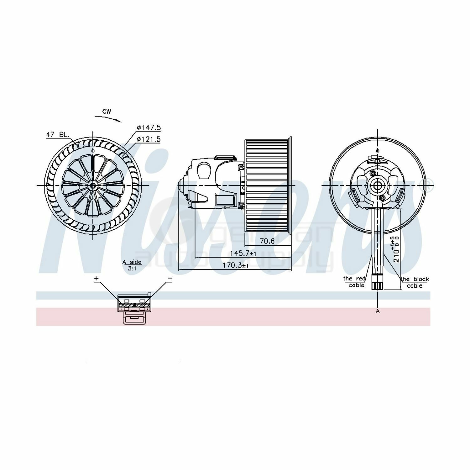 Nissens HVAC Blower Motor Assembly 87240 9194589 for BMW Rolls-Royce