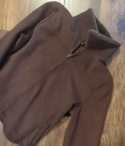 Woman's Zoey & Beth Plus Chocolate Brown Fleece Full Zip Collared Jacket Size 1X - Picture 16 of 19