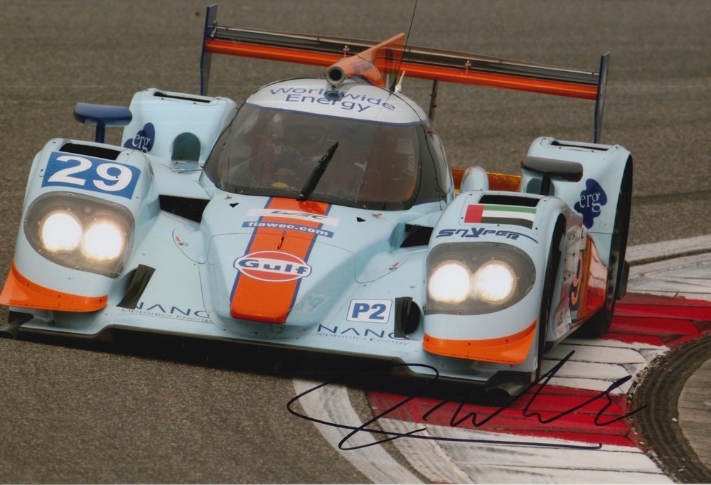 Jean Denis Deletraz Autographed Gulf Racing 12x8 Le Mans Photo