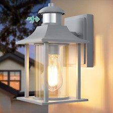 Lamomo Outdoor Wall Light with Bulb Motion Sensor Waterproof Aluminum Grey