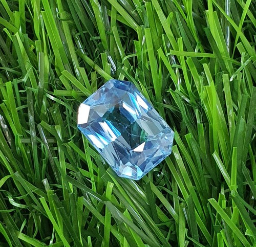 Gemme sciolte 8,05 ct impeccabili AAA blu Paraiba laboratorio tormalina coltivate taglio ottagono - Foto 7 di 8
